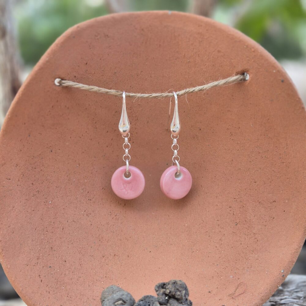 boucles d'oreilles en céramique avec crochet en argent par LP CERAMIQUE